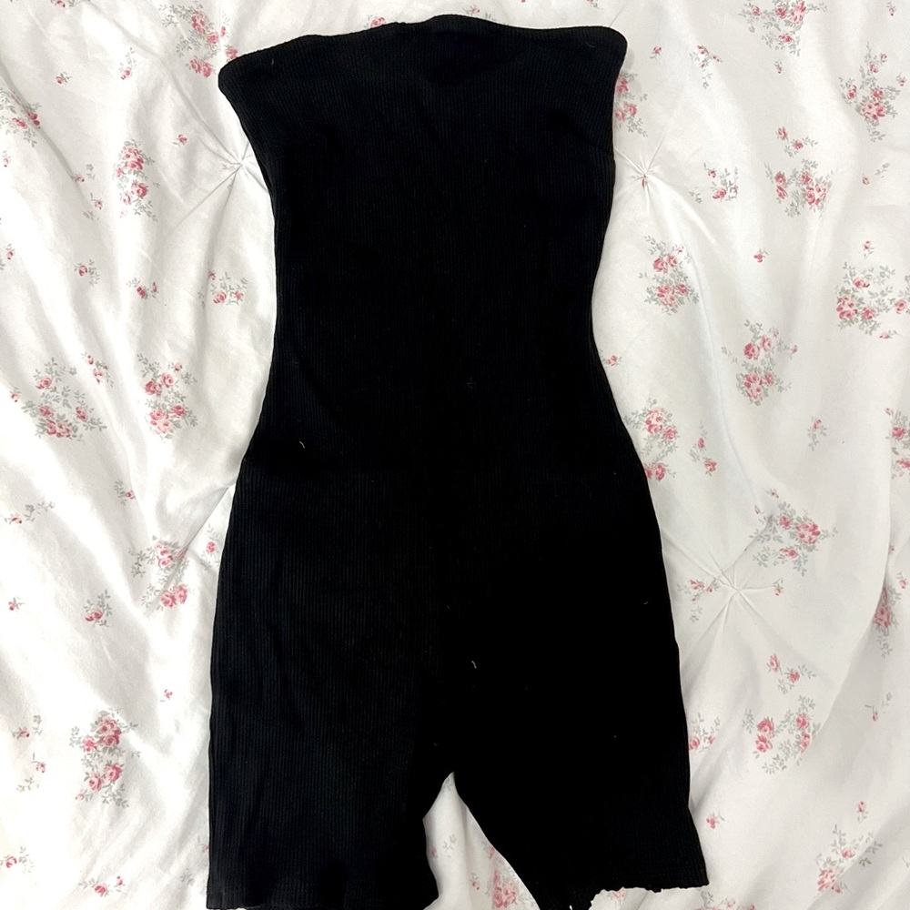 Urban outfitters black fitted tube romper
